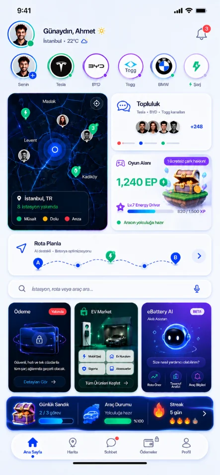 eBattery ana ekranı